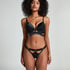 Colette Padded Underwired Longline Push-Up Bra, Black