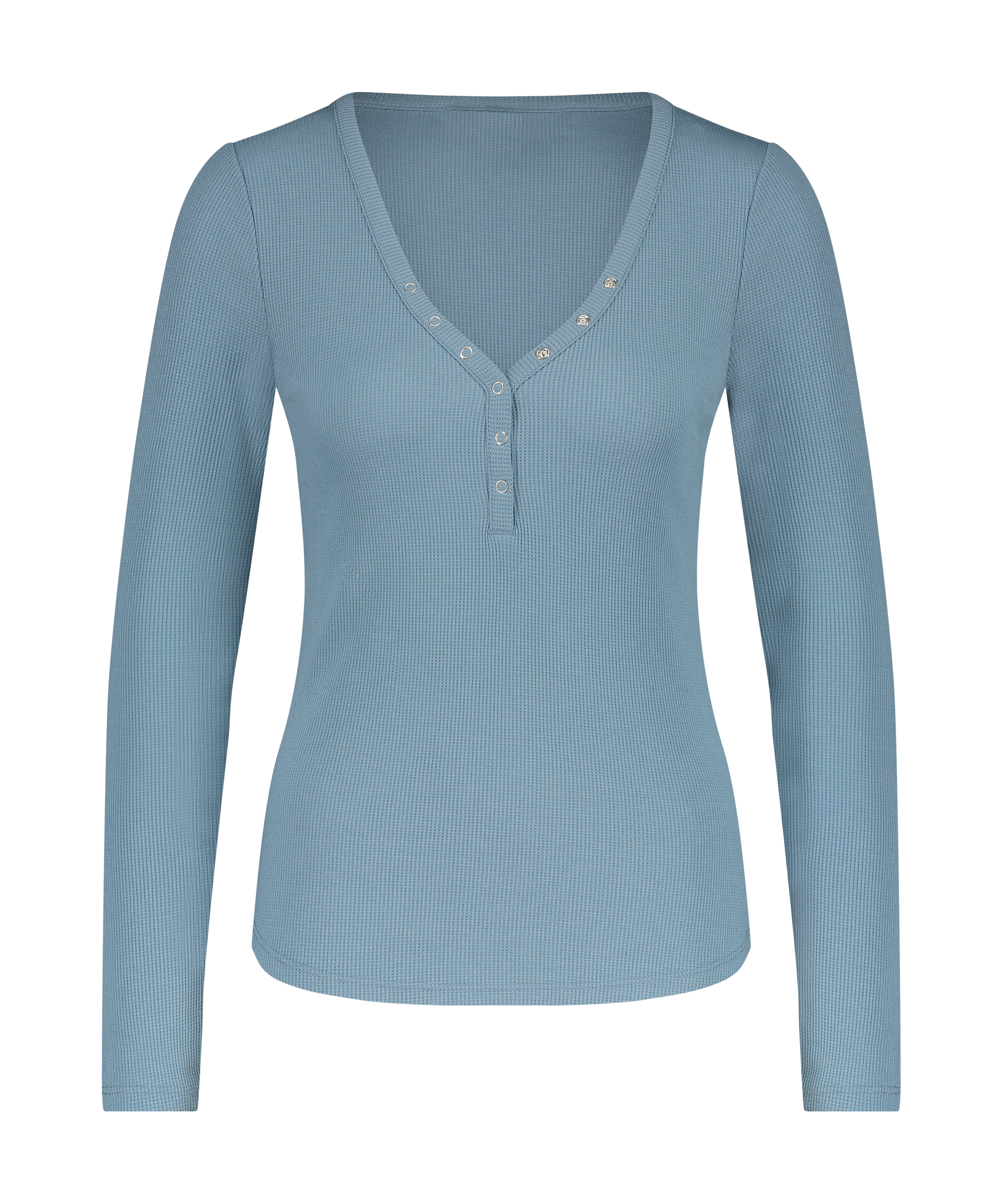 Long-Sleeved Pyjama Top, Blue, main