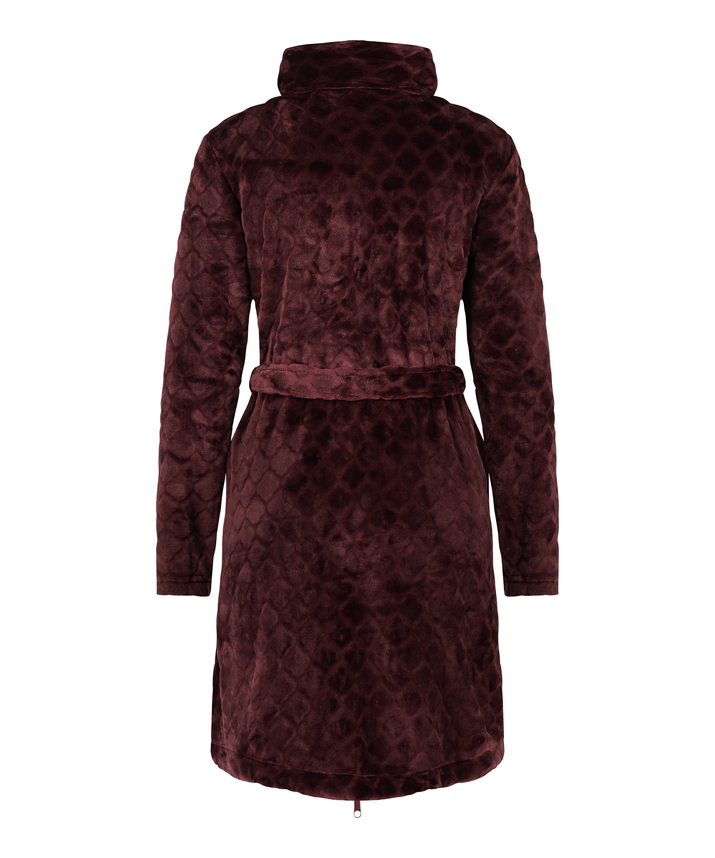 Fleece Zip Bathrobe, Purple, main