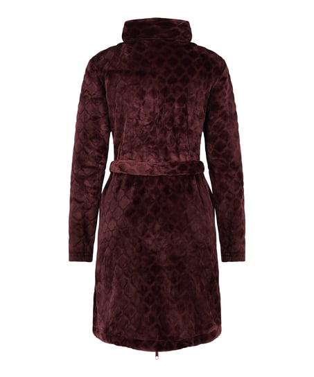 Fleece Zip Bathrobe, Purple