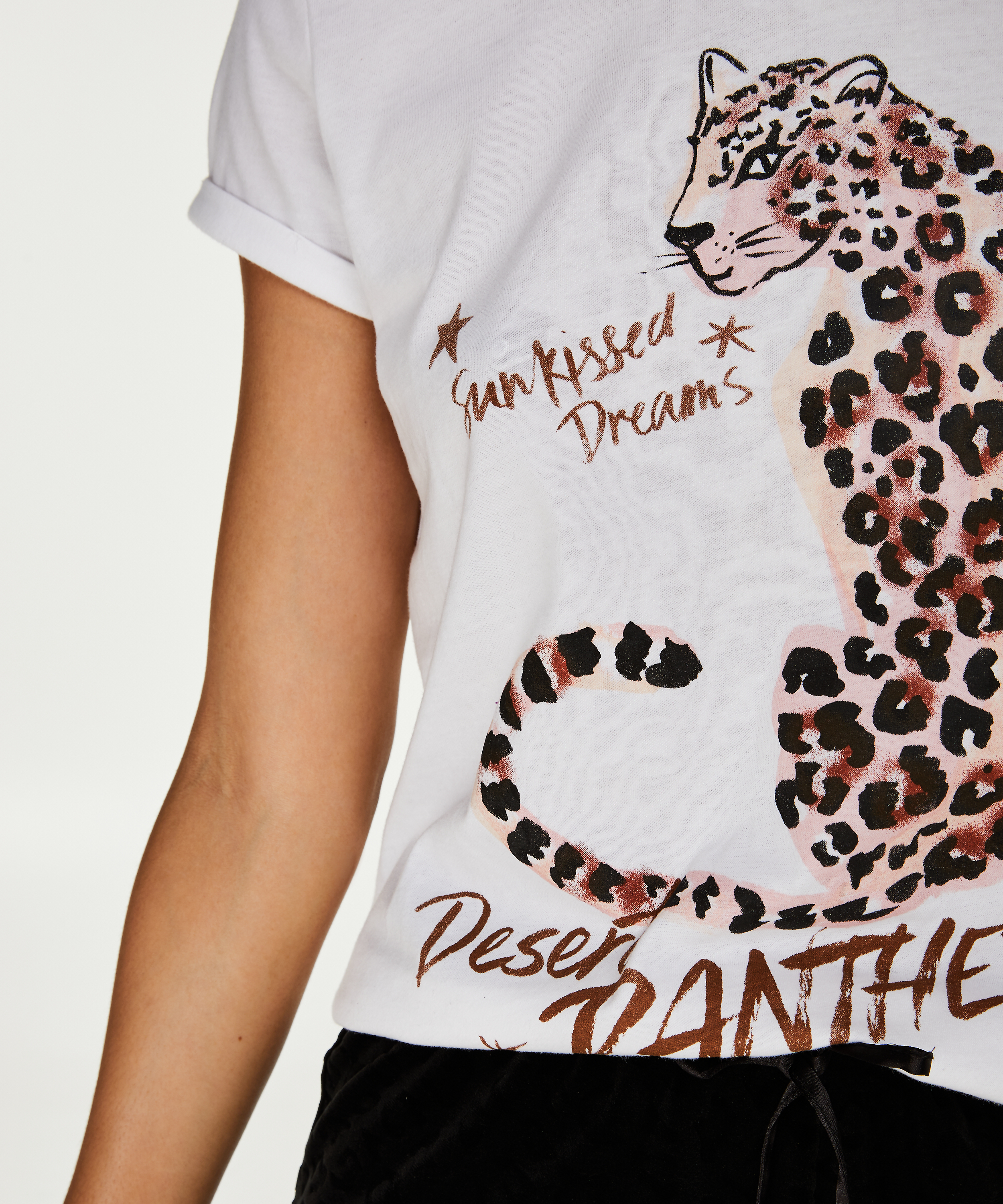 Short-Sleeved Pyjama Top, White, main