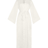 Kimono Long Satin Floral, White