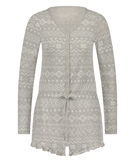 Brushed Short Onesie, Gray