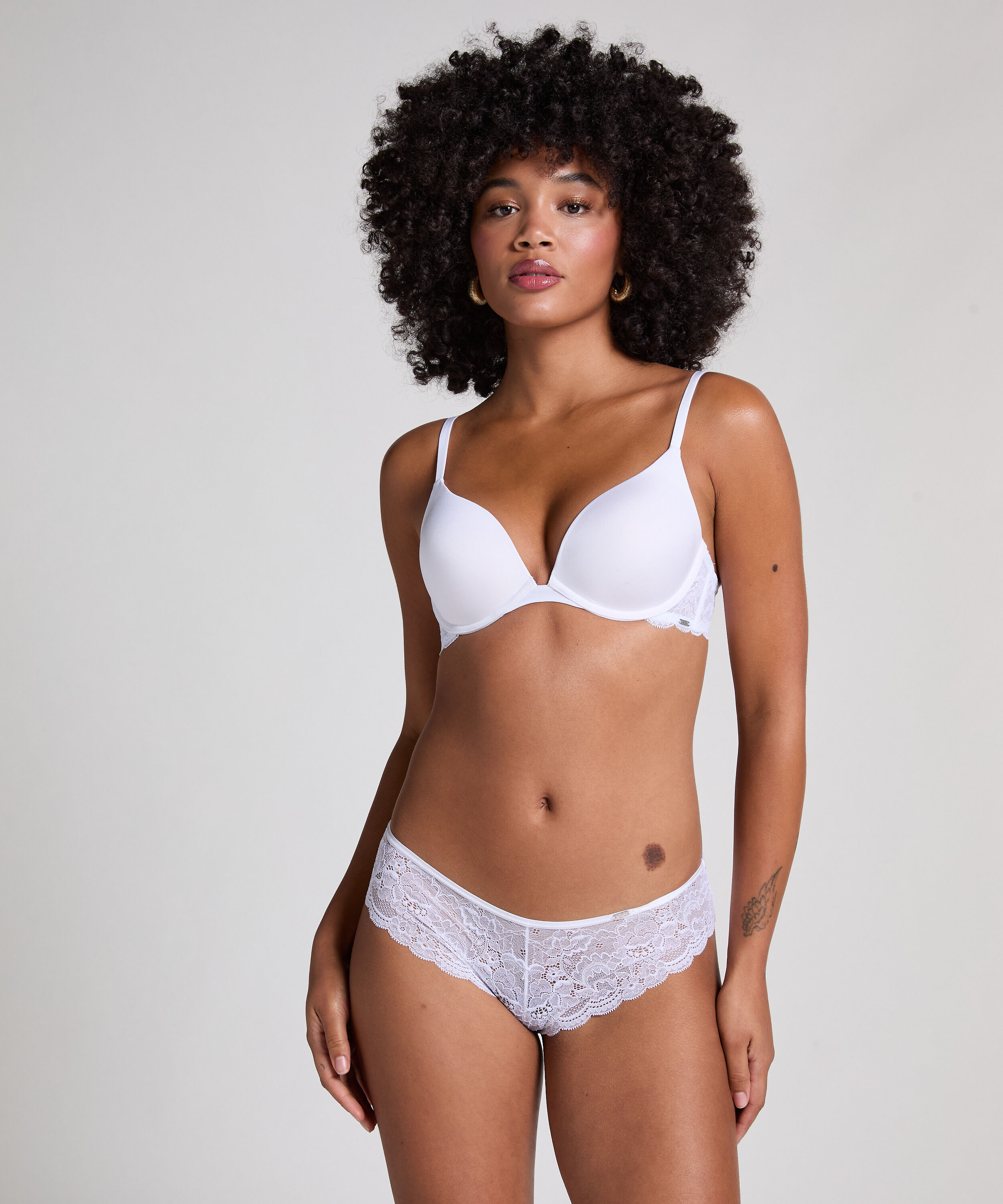 Angie Padded Underwired Push-Up Bra, White