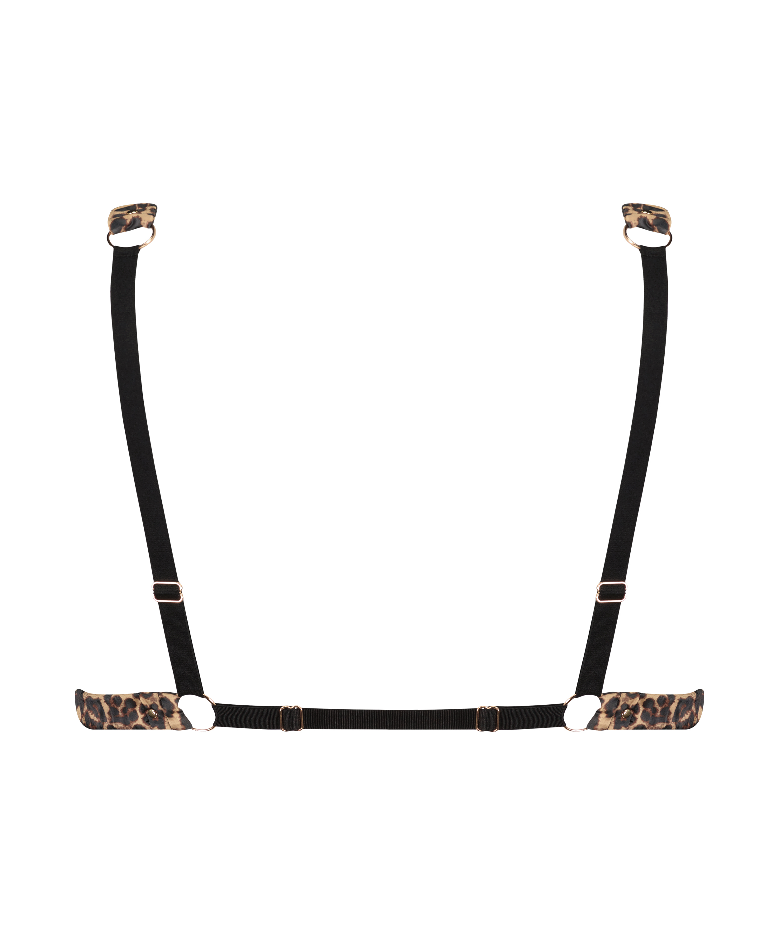 Satin Leopard Bralette, Black, main