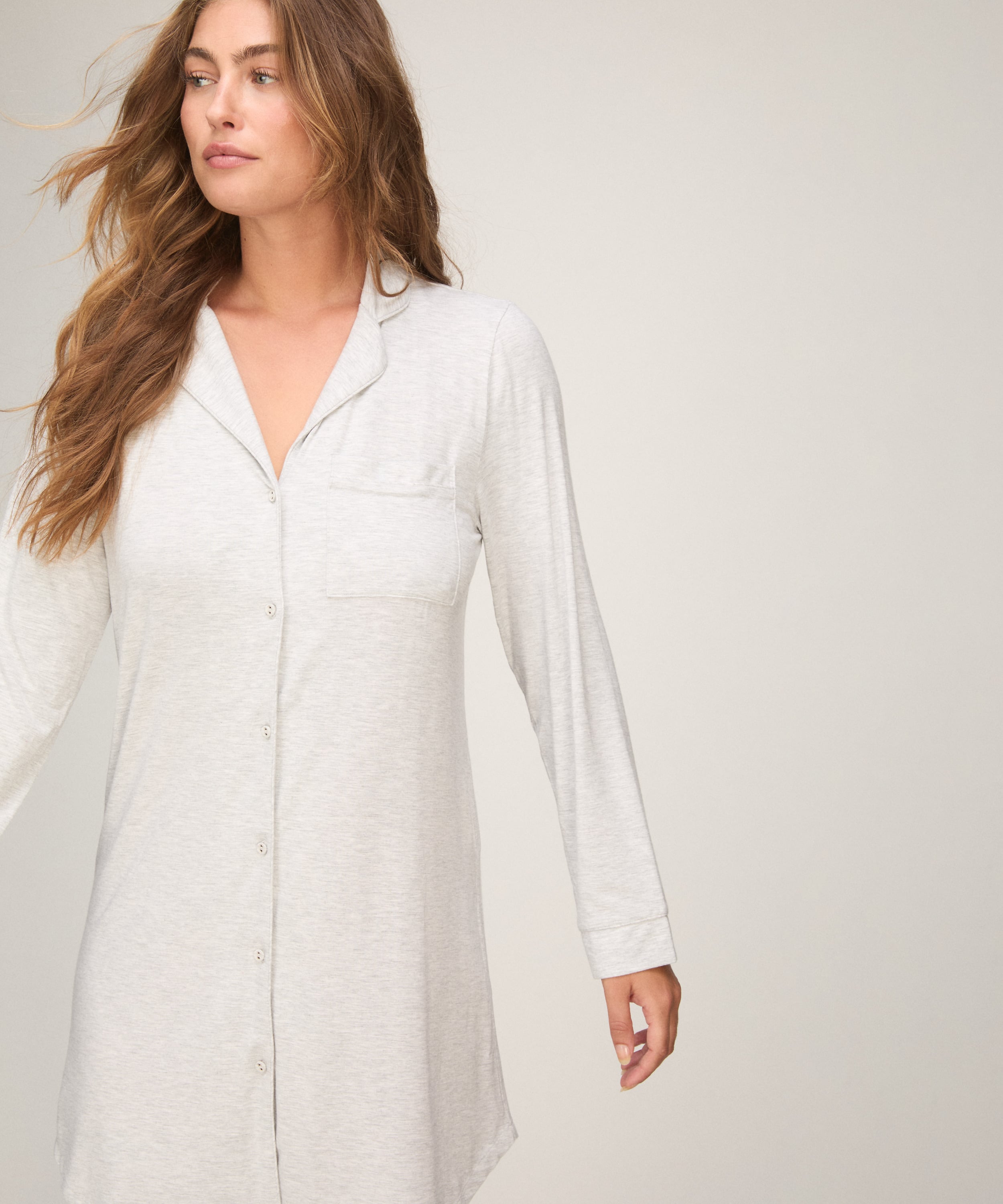 Essential Jersey Shirtdress, Gray, main