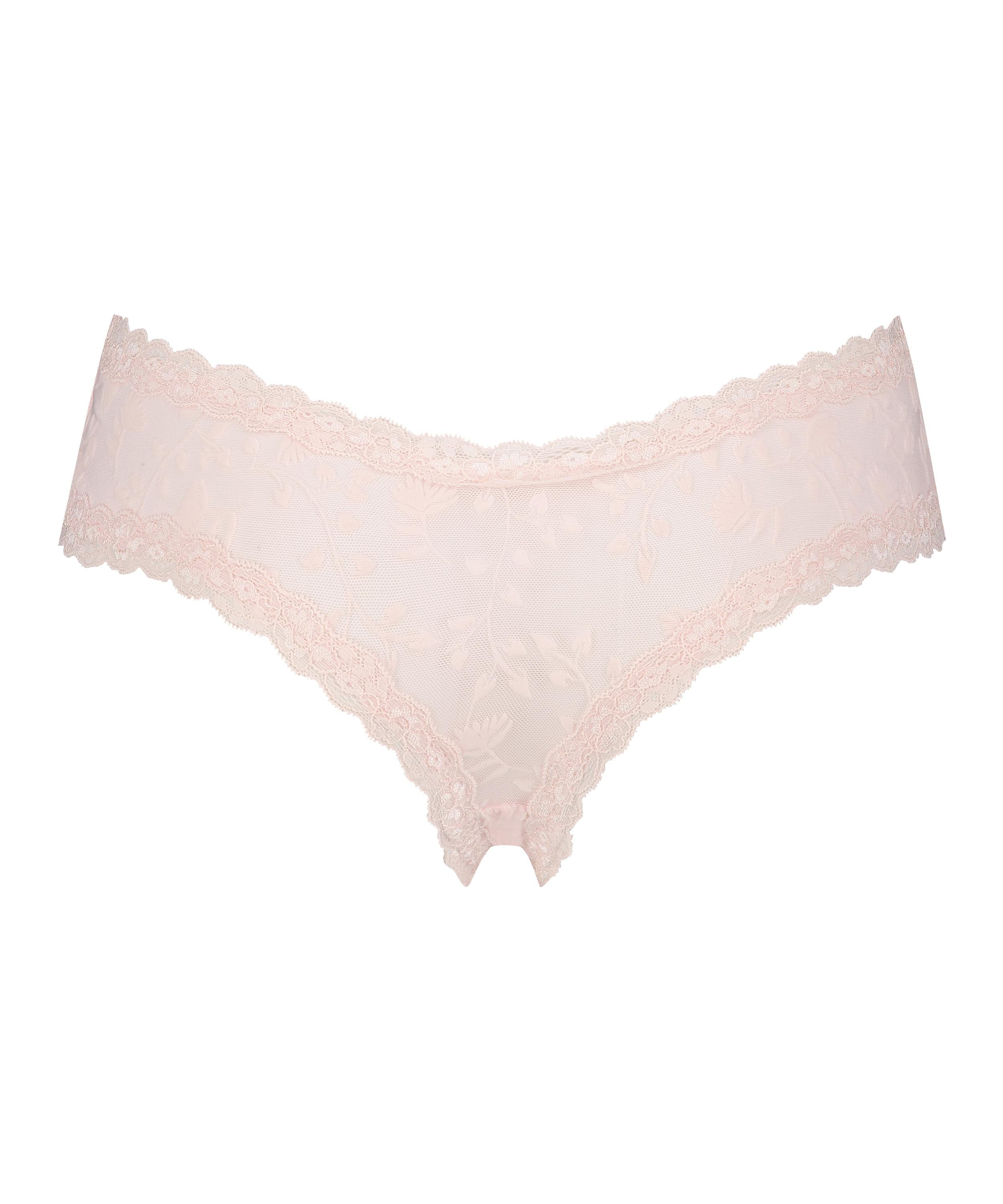 V-shaped Brazilian knickers mesh, Pink, main