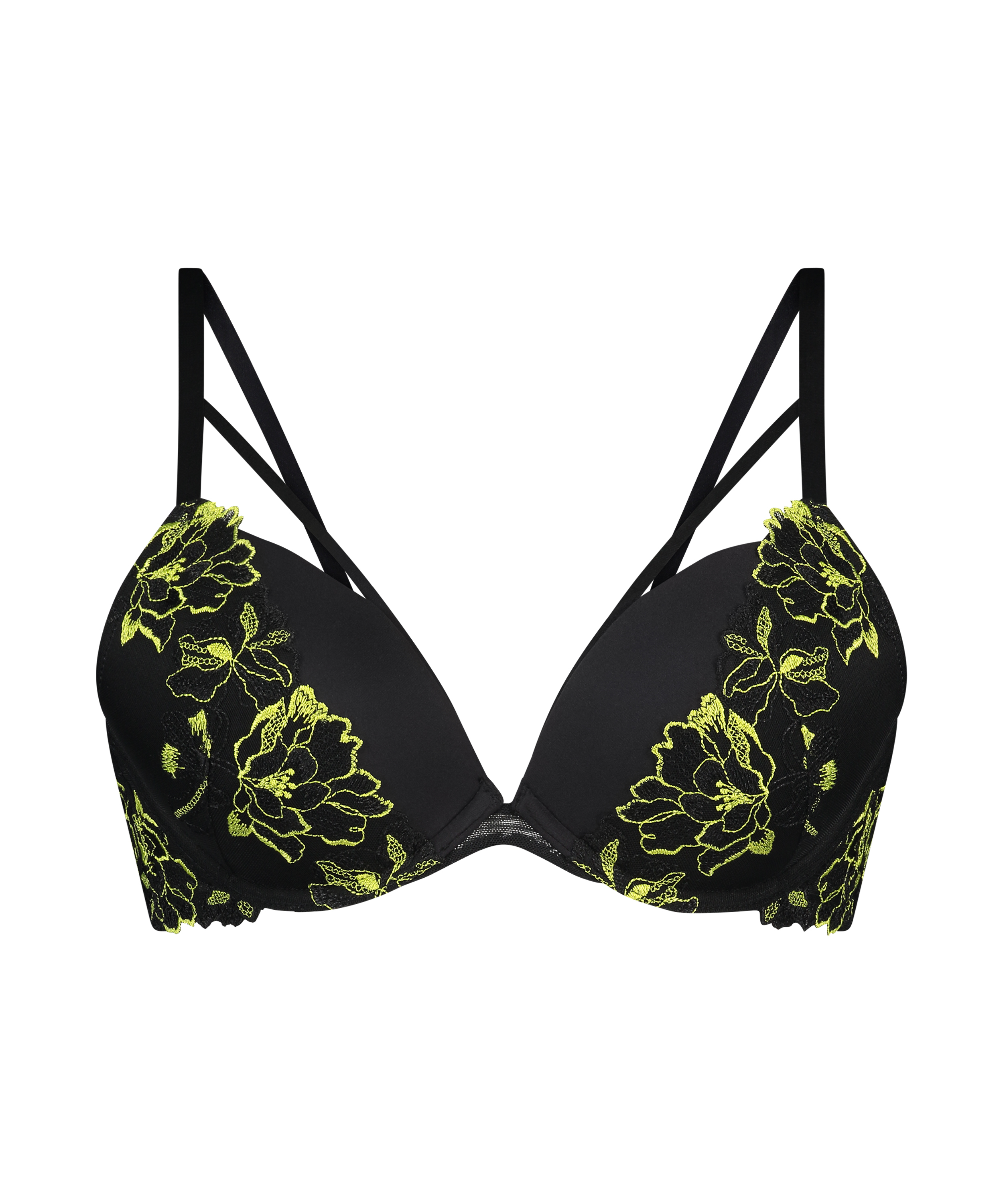 Feyre Padded Underwired Push-Up Bra, Black, main