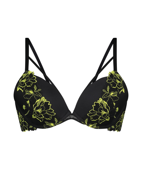 Feyre Padded Underwired Push-Up Bra, Black