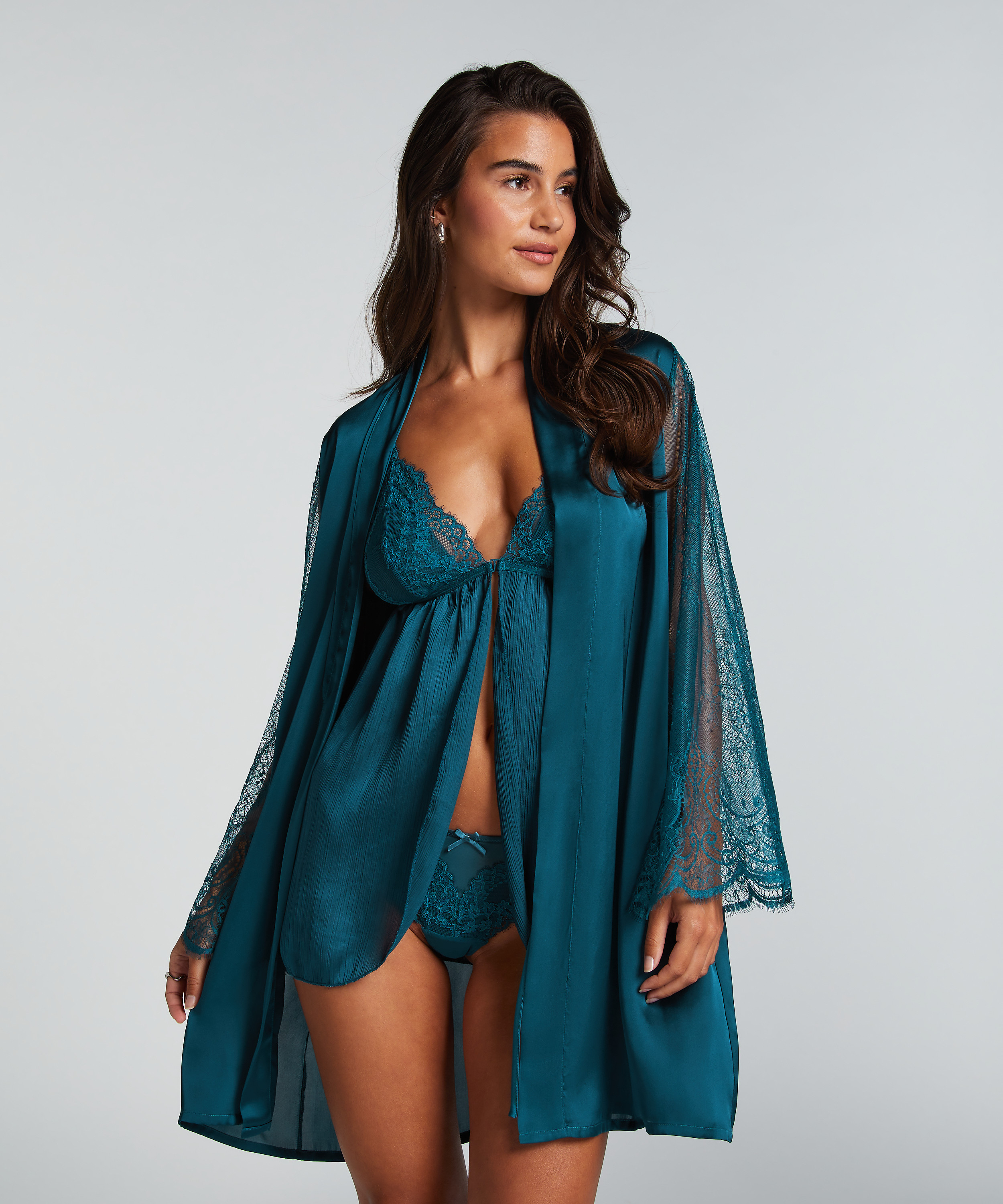 Satin Kimono, Blue, main