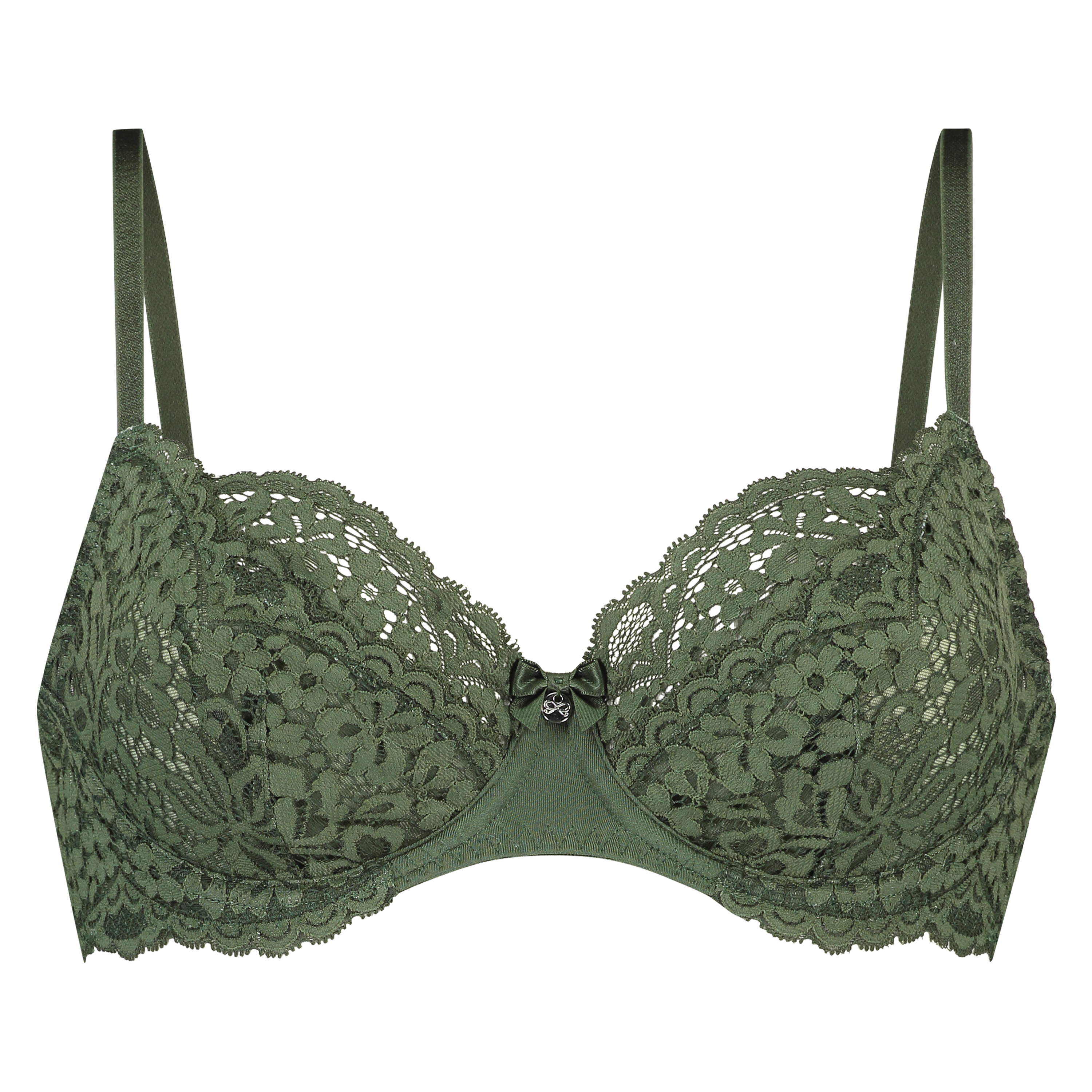 Rose Non-Padded Underwired Bra, Green, main