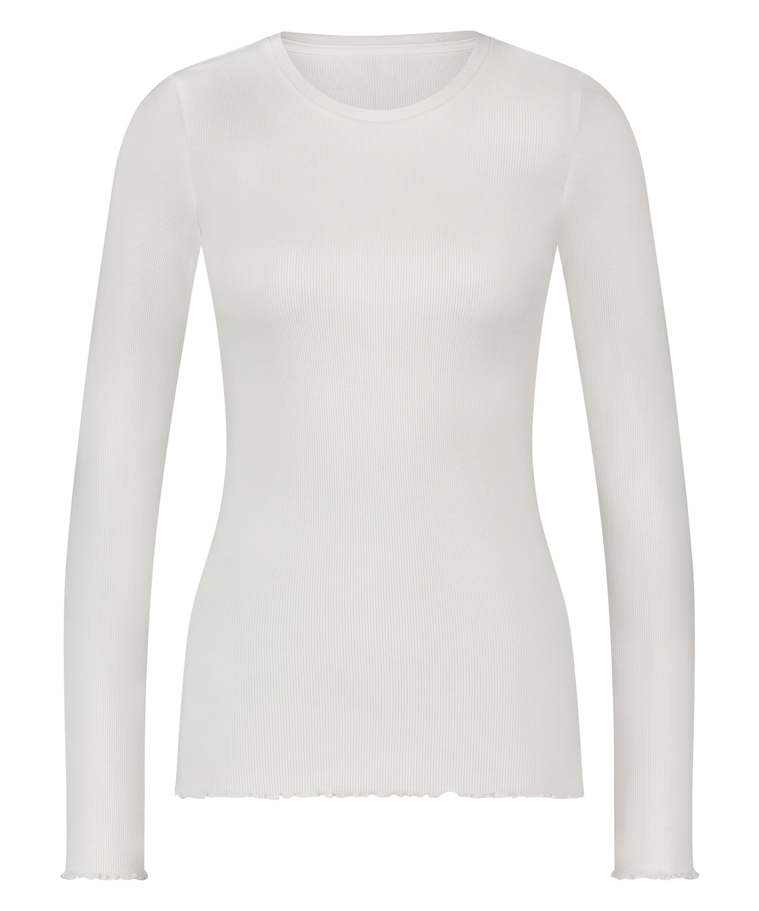 Long-Sleeved Pyjama Top, White, main