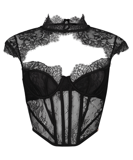 Lace Camille Top, Black