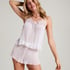 Plisse Lace Cami, White