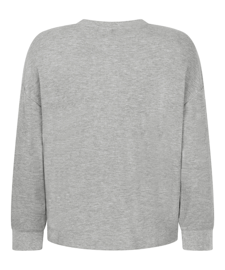 Top Waffle Henley, Gray