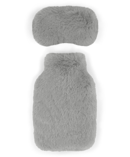 Hot Water Bottle Sleepingmask Set, Gray