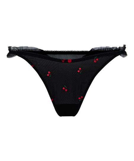 Chelsey Highleg Thong, Black