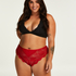 Heather High Leg Brazilian Curvy, Red