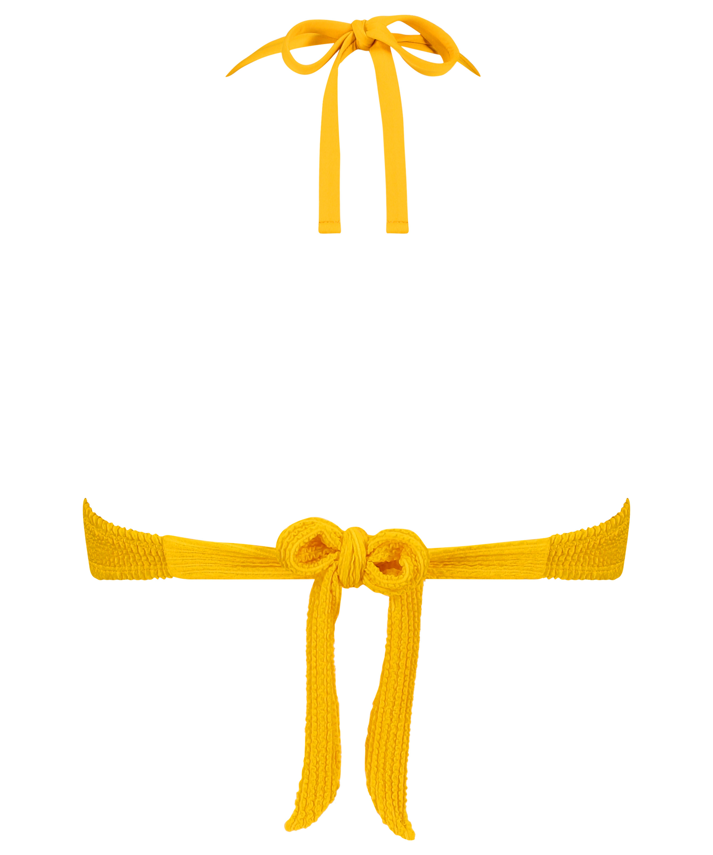 Crinkle Bandeau Bikini Top, Yellow, main