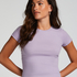 Short Sleeve Cotton Shirt, Purple