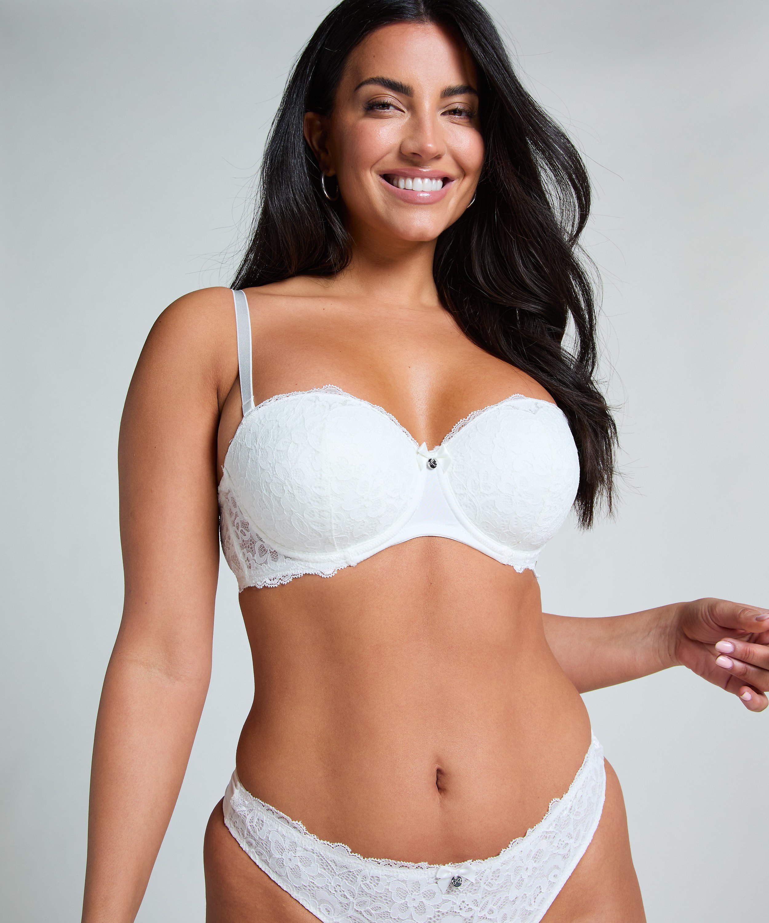 Marine Padded Underwired Strapless Bra, White, main