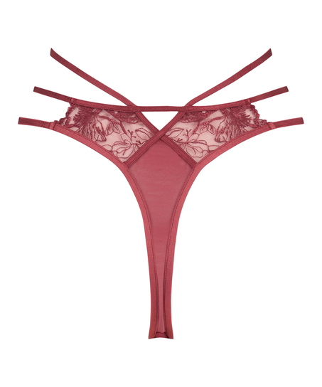 Michayla High Leg Thong, Red