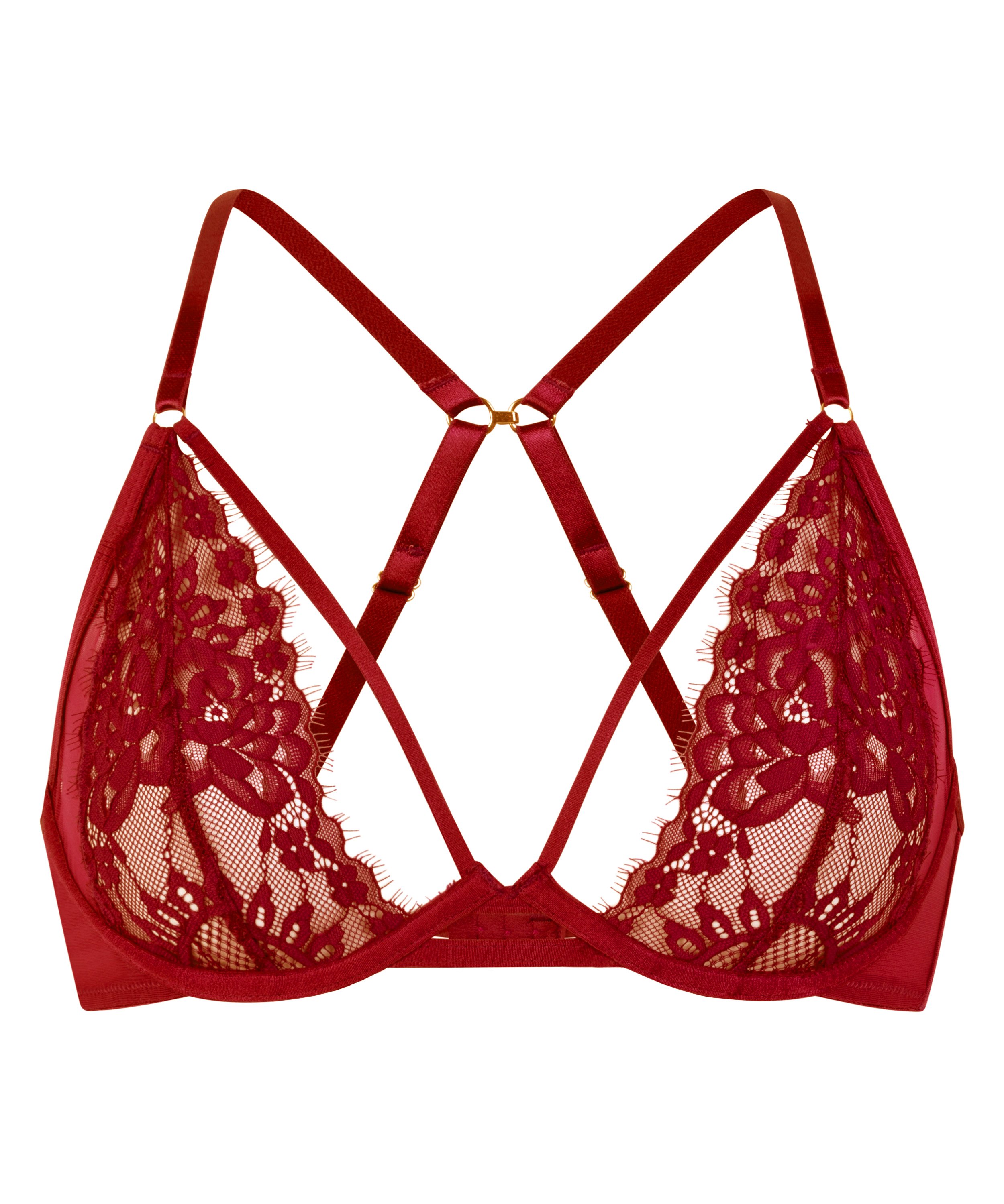 Cinnamon Non-Padded Underwired Bra, Red, main