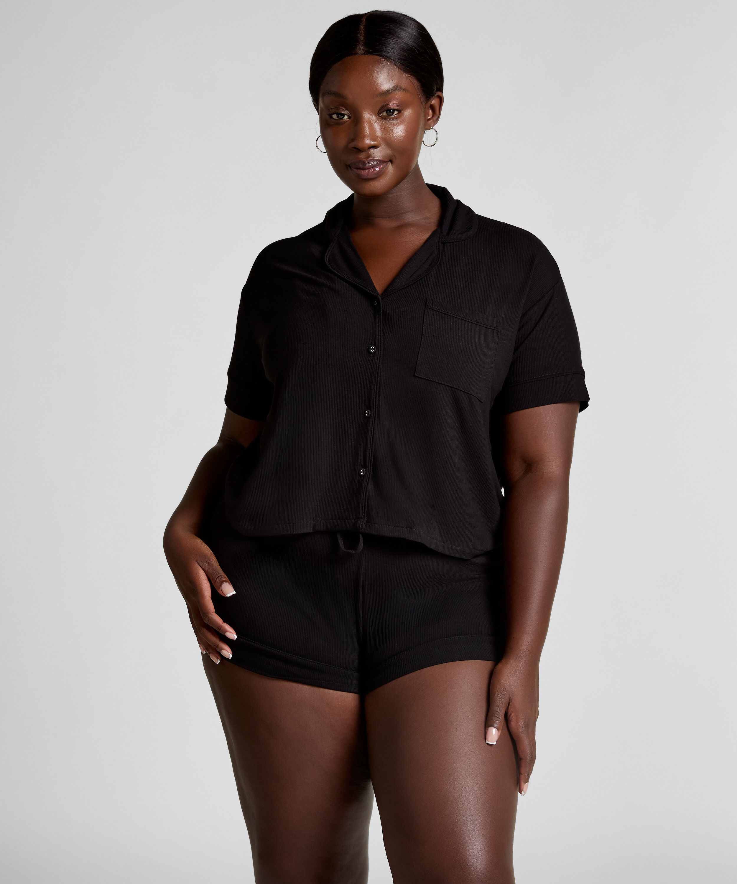 Short Jersey Rib Essential, Black