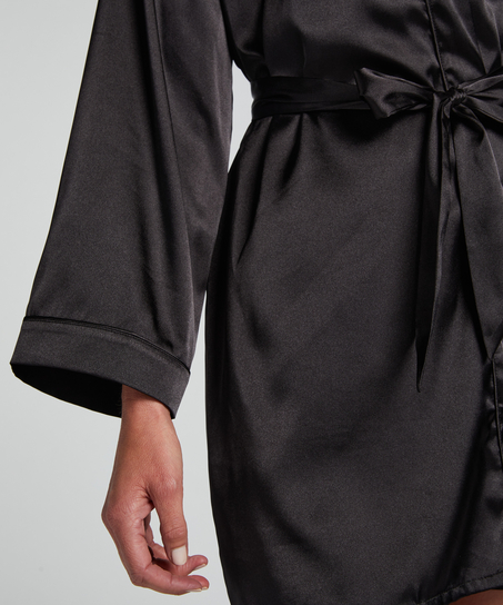 Satin Kimono, Black