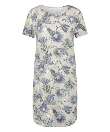 Short Sleeved Jersey Nightshirt, Beige