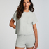 Rib Short-Sleeved Top, Green