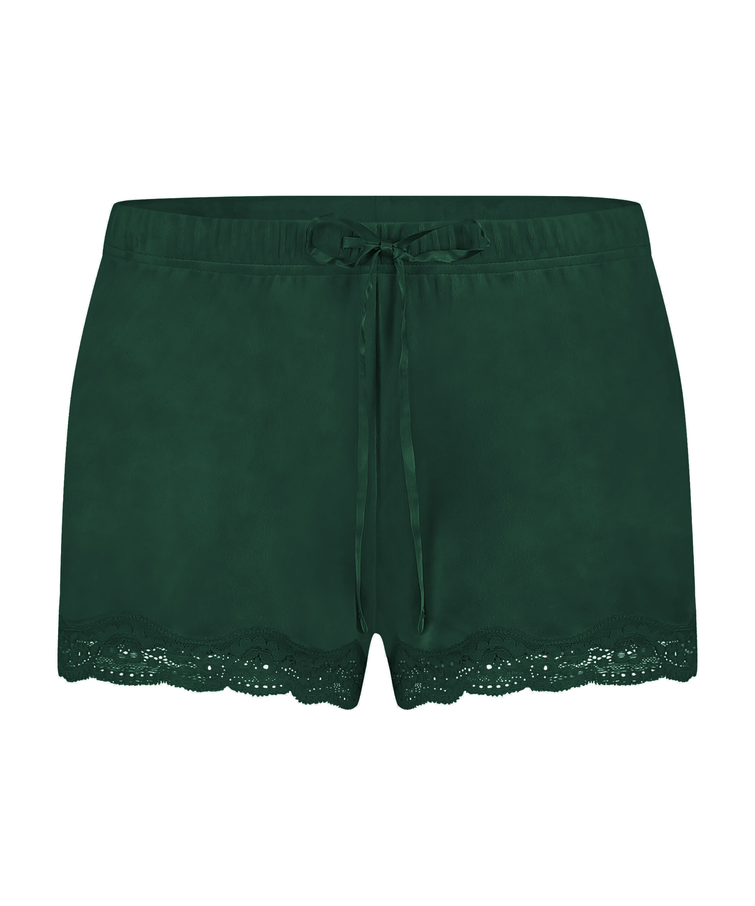 Velvet lace shorts, Green