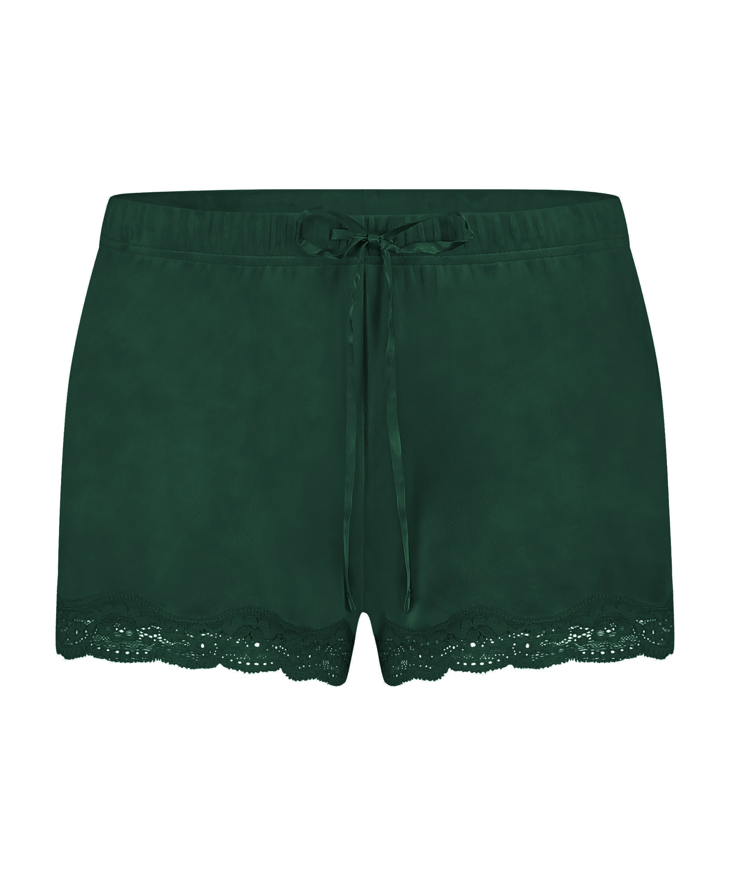 Velvet lace shorts, Green, main