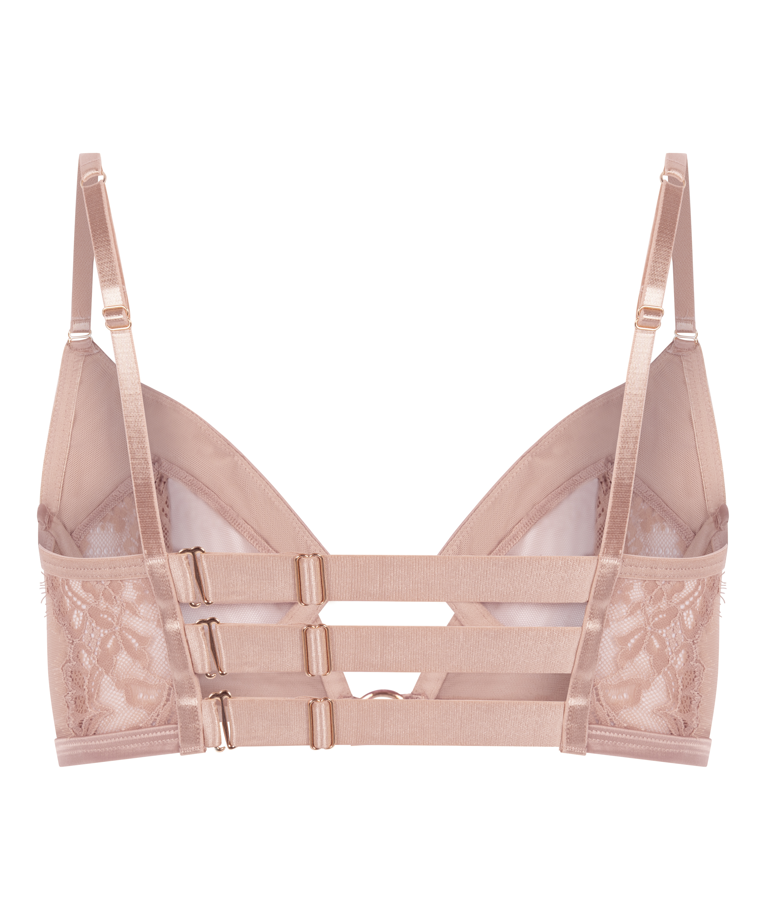 Nisha Non-Padded Underwired Longline Bra, Beige, main