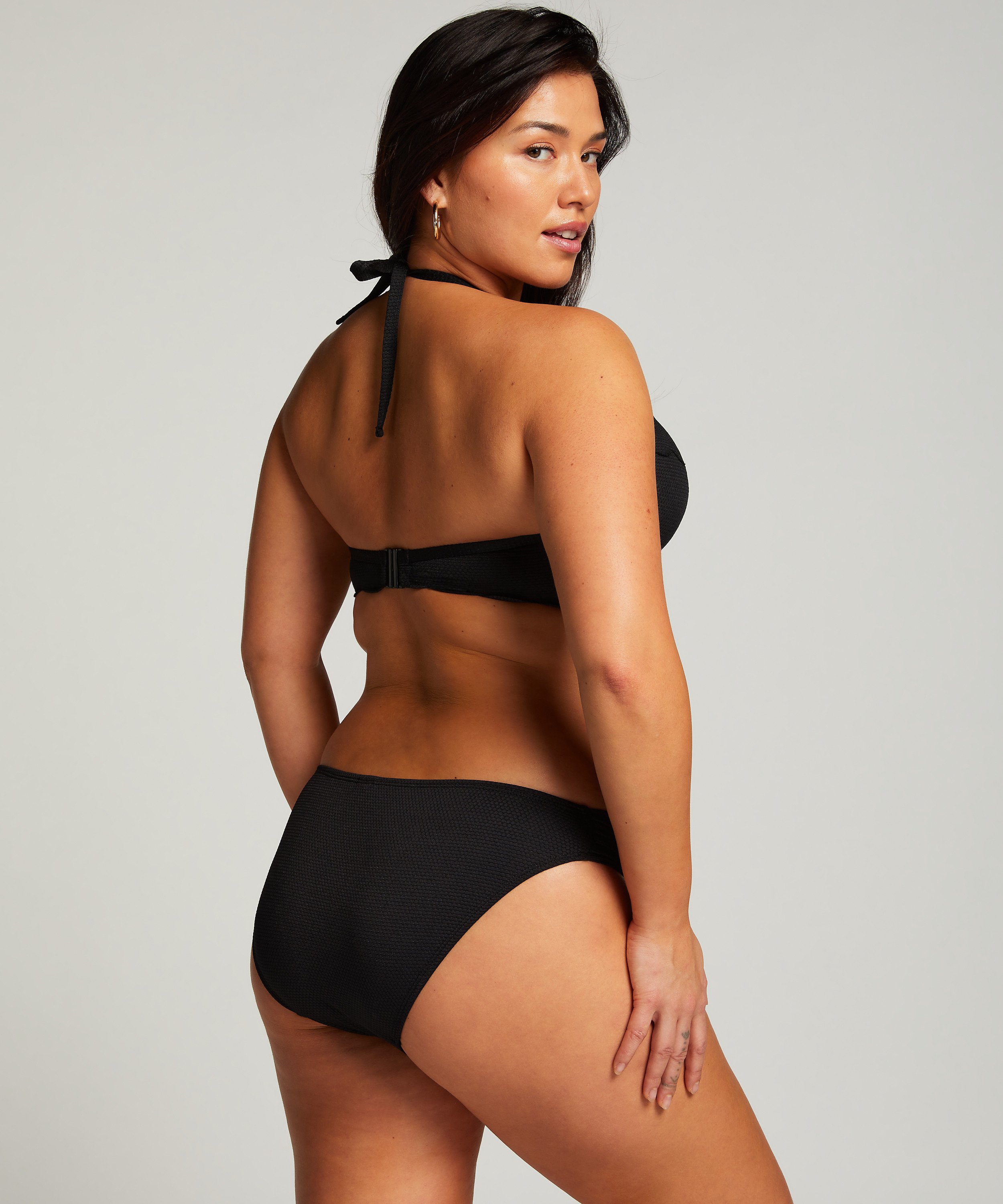 Scallop Rio Bikini Bottoms, Black, main