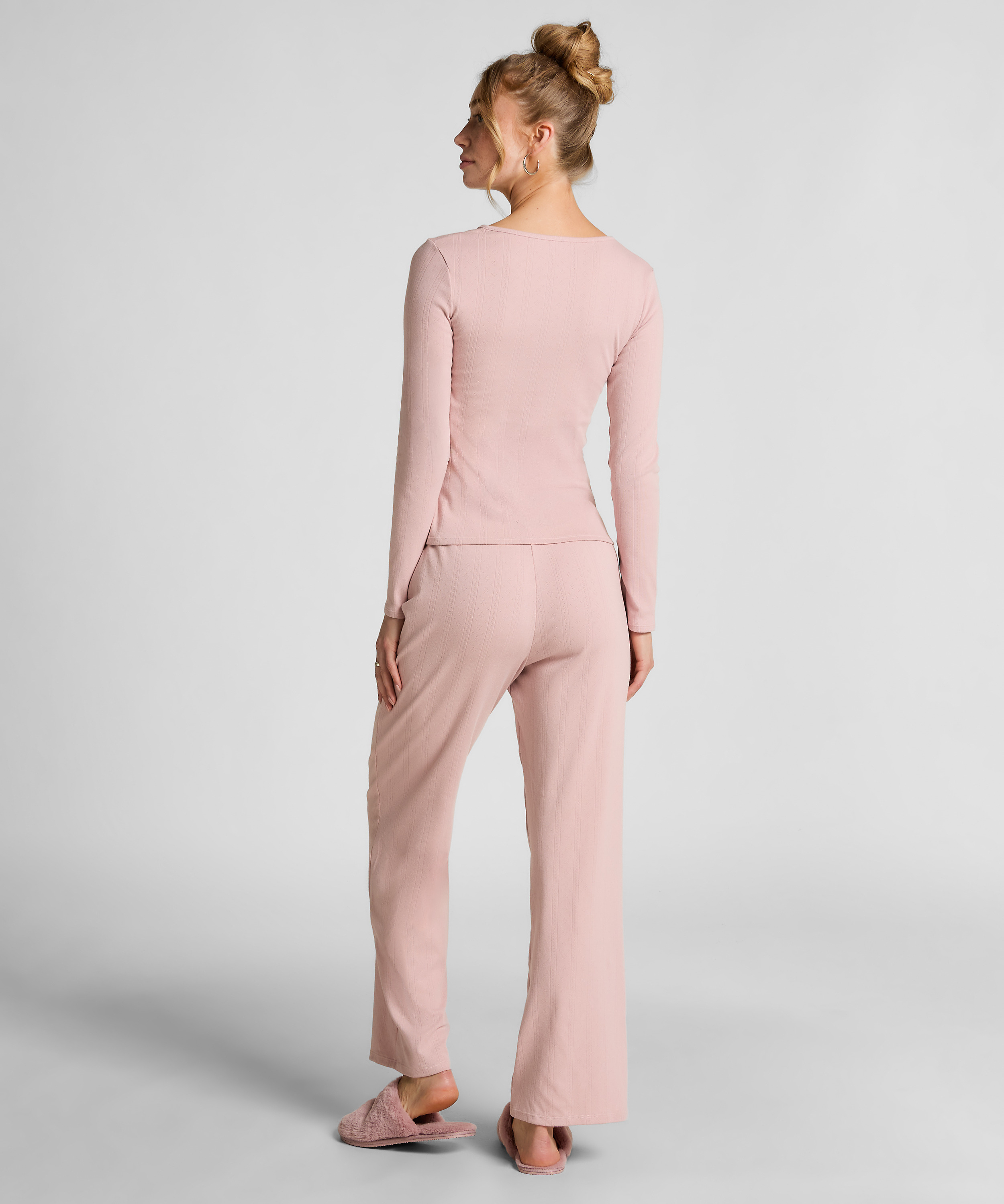 Henley Pyjama Top, Pink, main