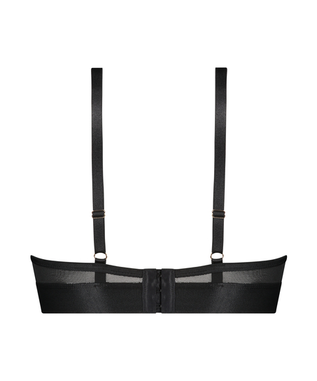 Pleasure Non-Padded Longline Underwired Bra, Black