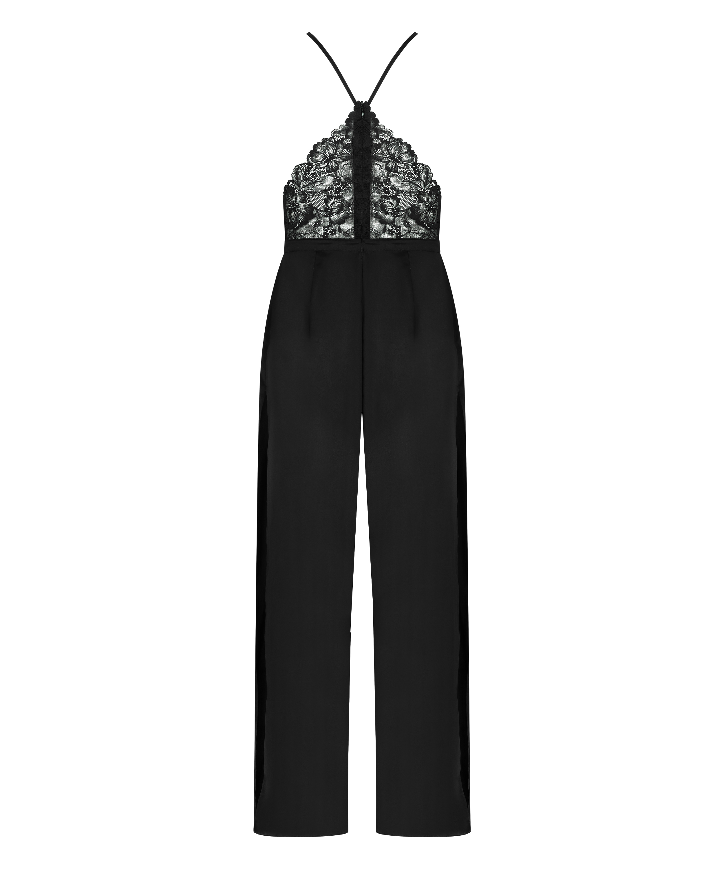 Gabriel Satin Lace Jumpsuit, Black, main