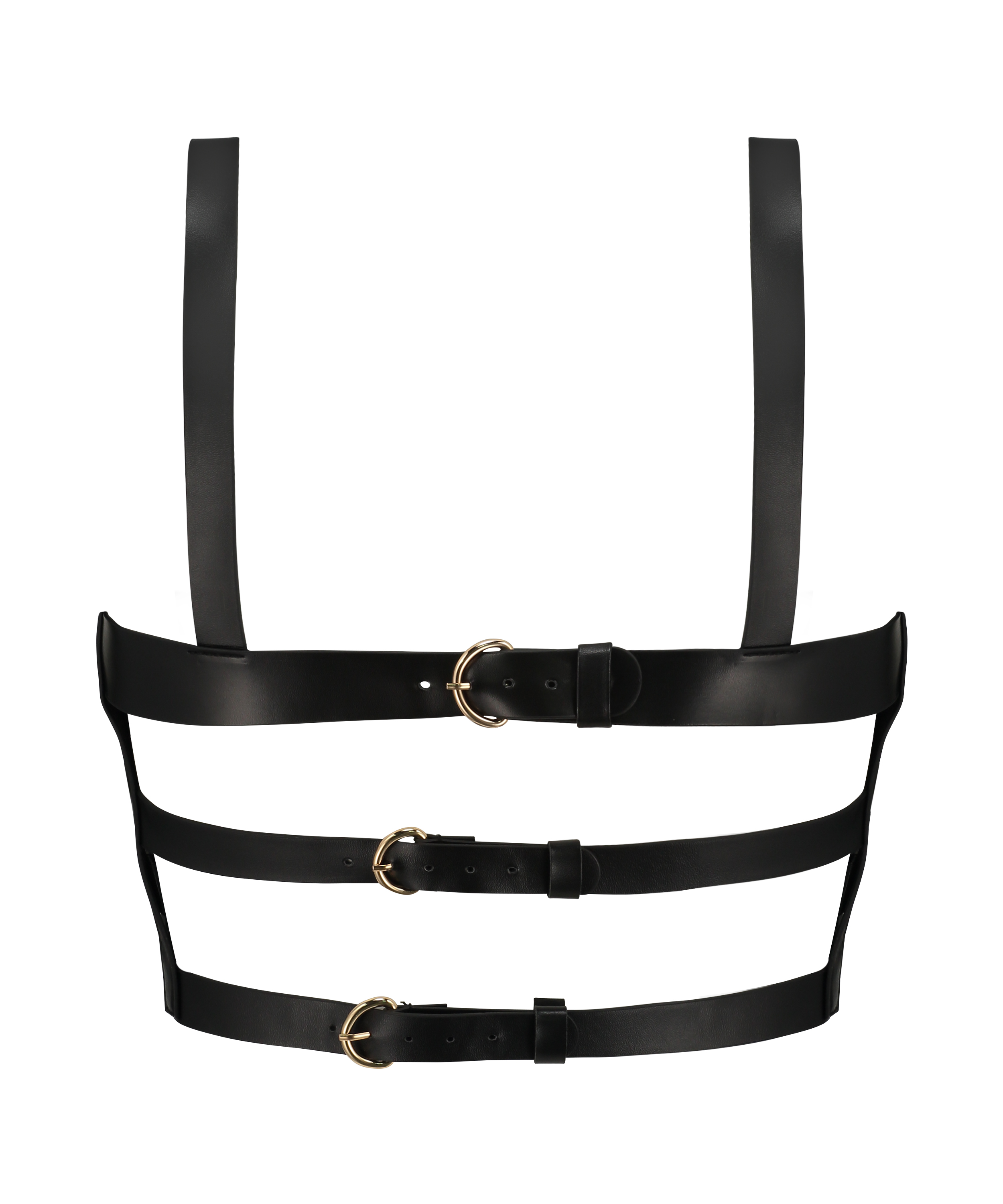 Faux Leather Bralette, Black, main