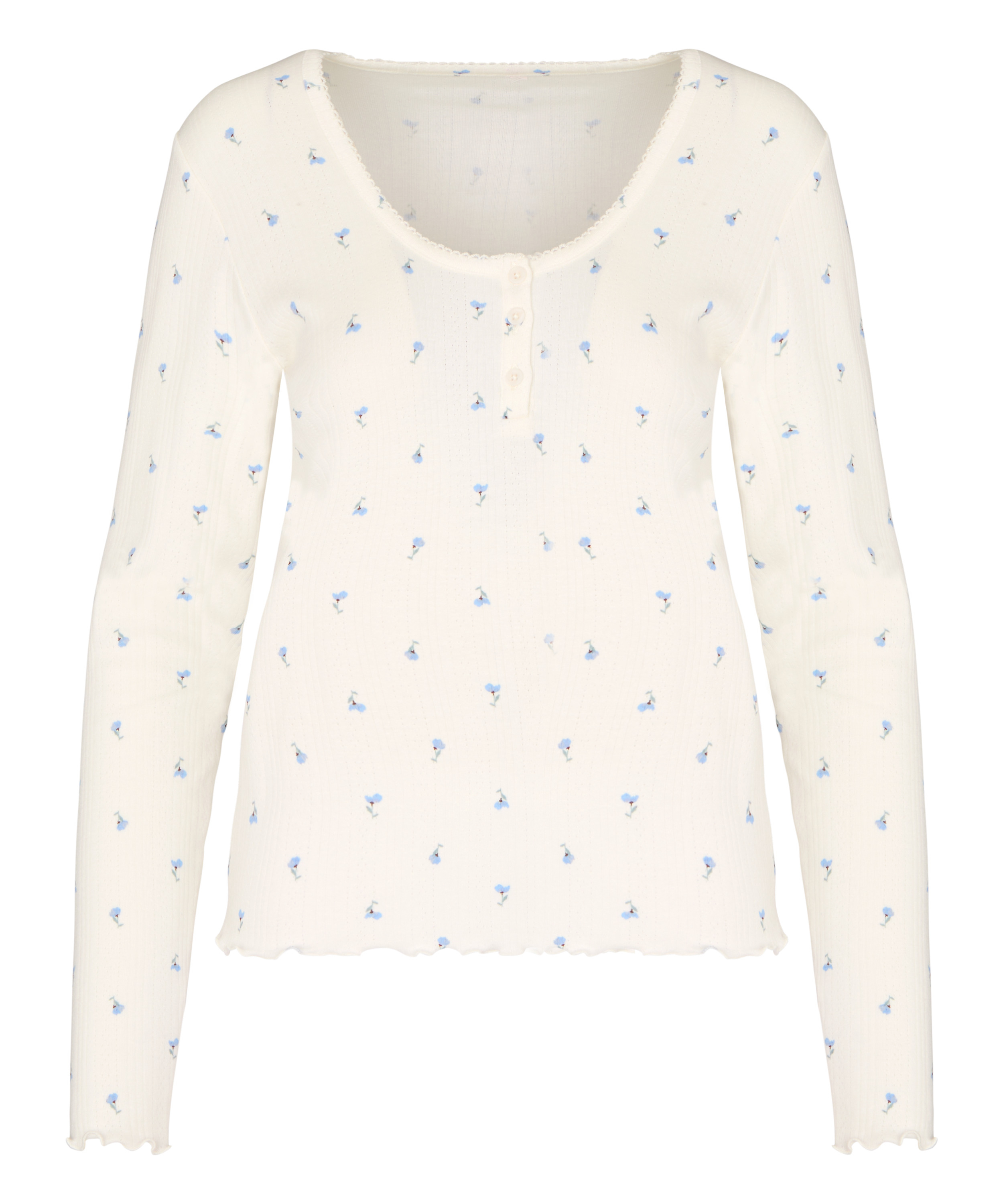 Top Pointelle, White, main