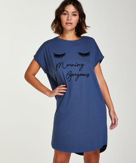 Round Neck Nightshirt, Blue