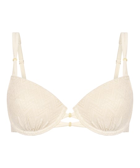 Crochet Bikini Top, White