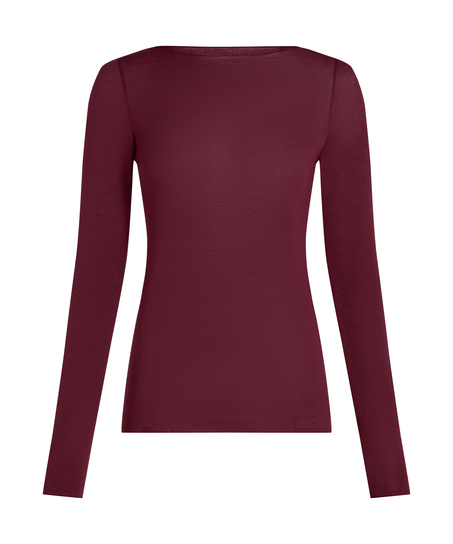 super soft Boatneck Shirt with Cashmere, Purple