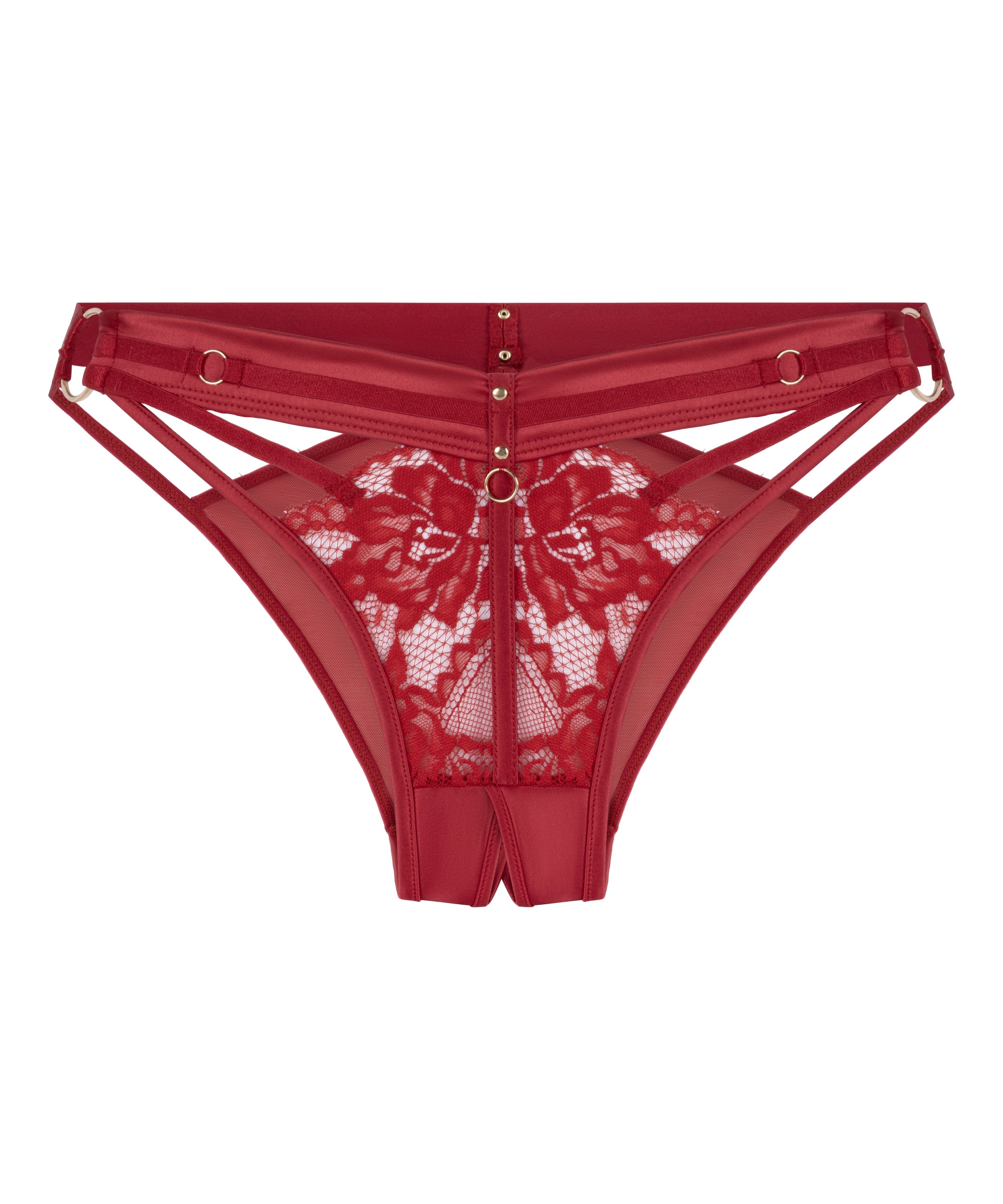 Emmeline Open Crotch Brazilian, Red, main