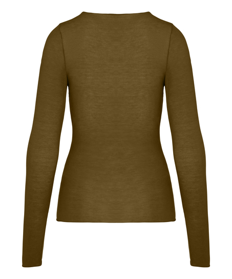 super soft Lace V-Neck shirt with Cashmere, Green