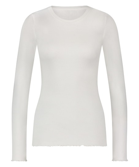 Long-Sleeved Pyjama Top, White