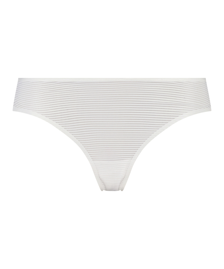 Invisible thong Stripe mesh, White