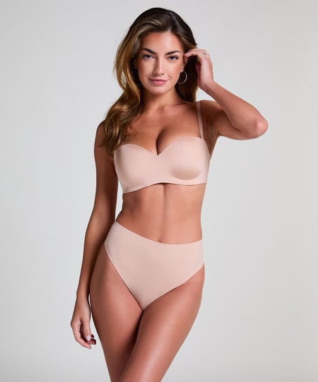 Smooth Padded Underwired Strapless Push-Up Bra, Beige
