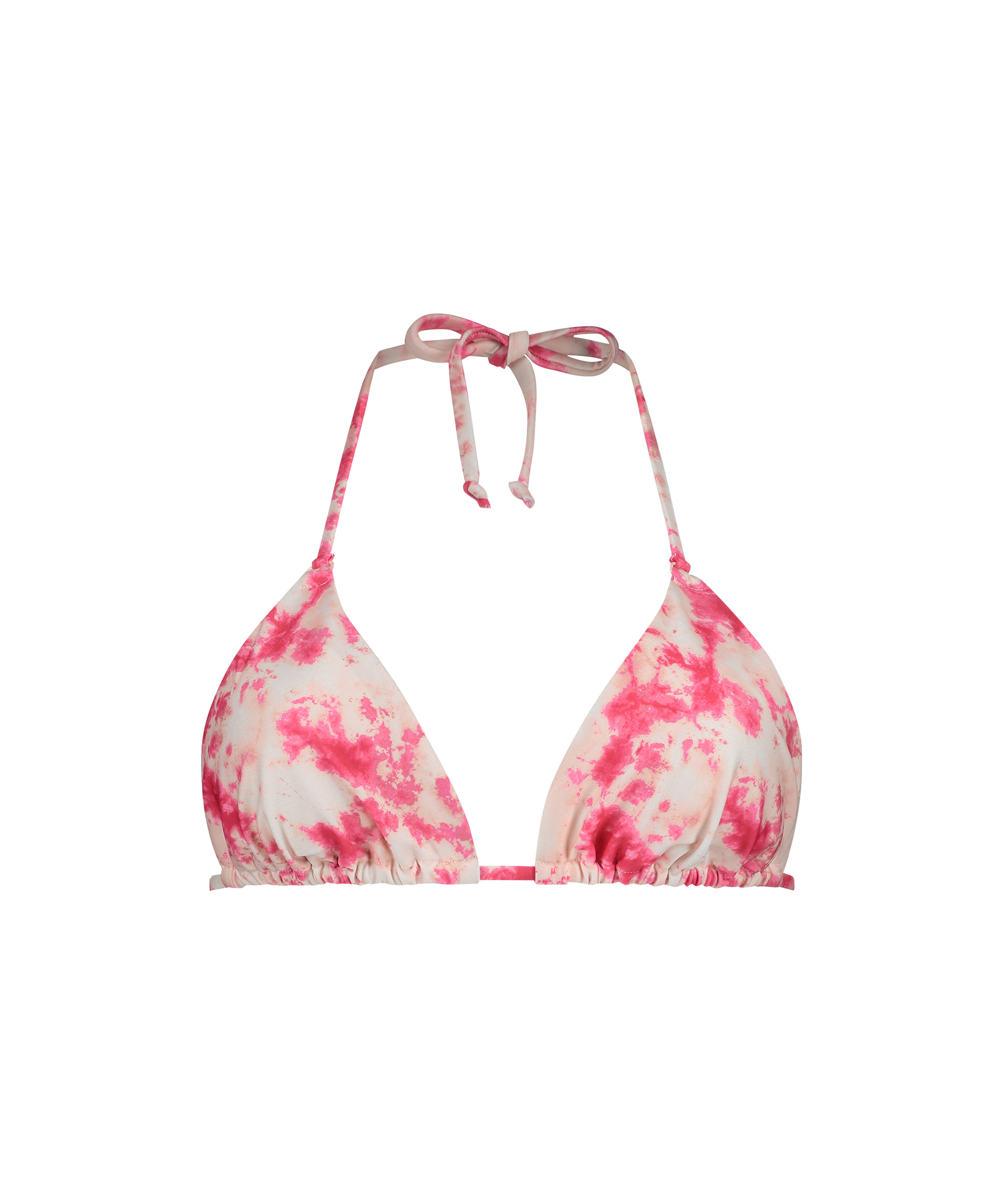 Tie Dye Triangle Bikini Top, Pink, main