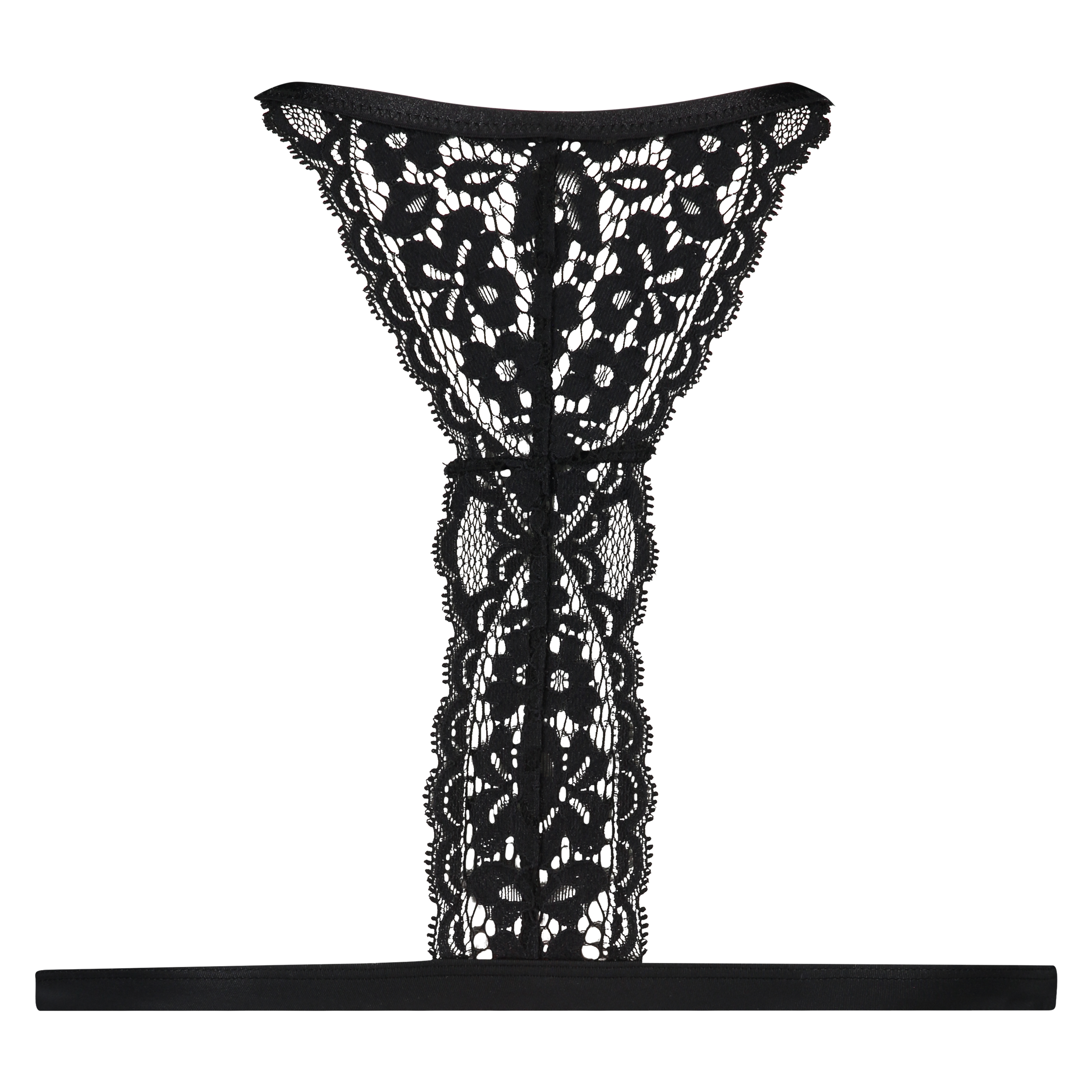 Rose Padded Triangle Bralette, Black, main